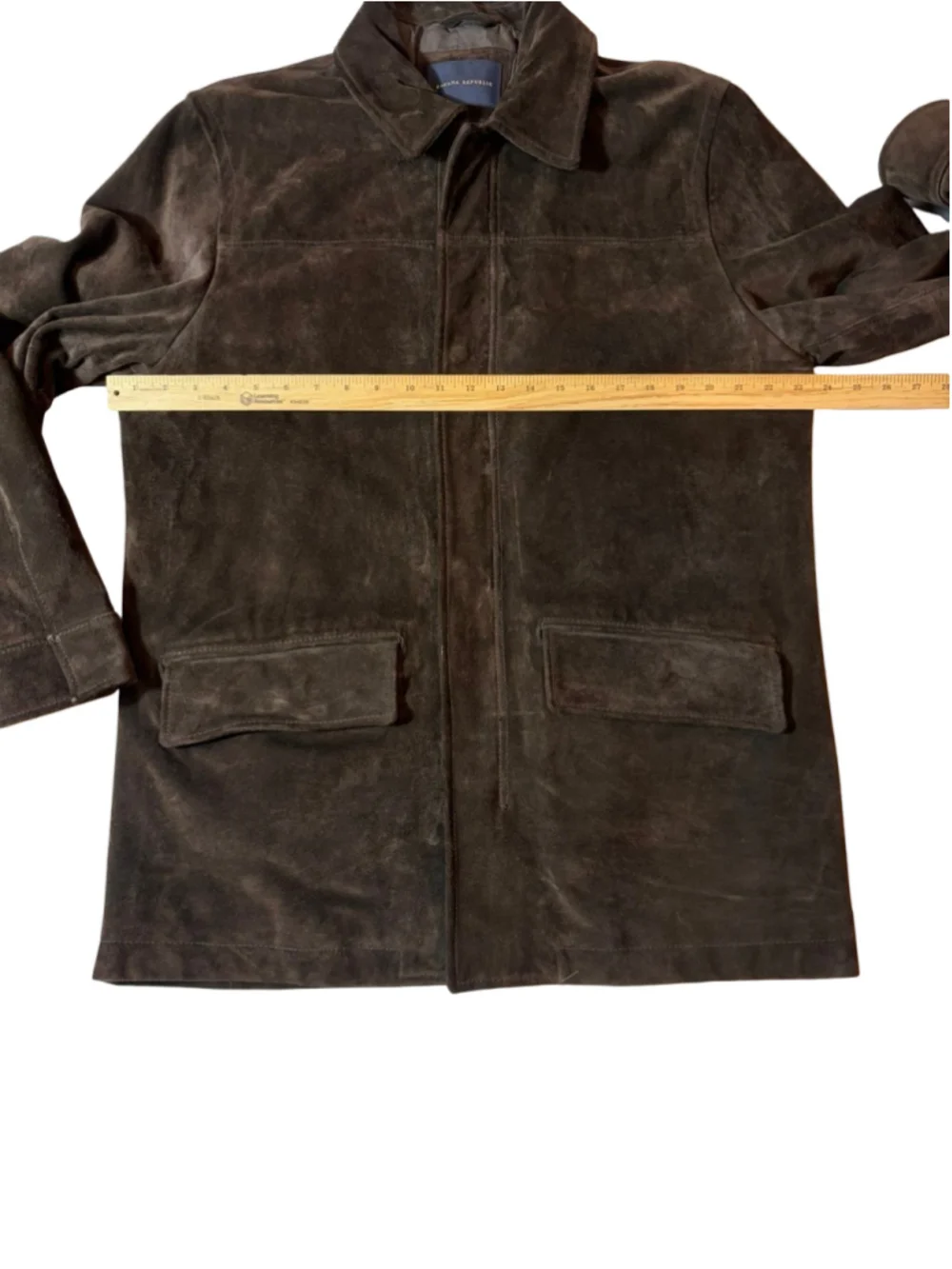Banana Republic Brown Genuine Suede Leather Car Coat Jacket Men’s Large